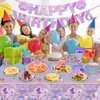LCY WEDSHI 122Pcs Mermaid Birthday Decorations Party Supplies, Party Favors Disposable Dinnerware Set Including Tablecloth, Banner, Plates, Cups, Napkin, Fork, Serves 24 Guest