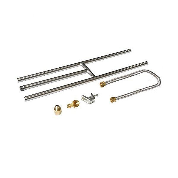 Stanbroil Rectangular Stainless Steel H-Burner for Fireplace or Fire Pit, 24 x 6 Inches