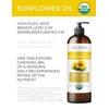 velona USDA Certified Organic Sunflower Oil - 32 fl oz | 100% Pure and Natural Carrier Oil | High Oleic, Refined, Expeller Pressed | Cooking, Skin, Hair, Body & Face Moisturizing