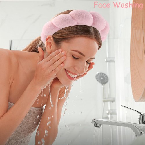 Chanaco Hairband Black, Pink - Soft Spa Headband for Skincare, Makeup, Face Wash, Yoga, Shower, Women's Gift Set of 2