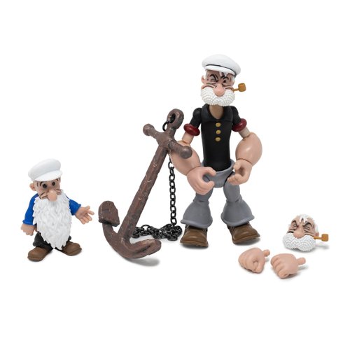 Boss Fight Studio Poopdeck Pappy Popeye Classics Wave 2 Collectible Action Figure – Highly Articulated Figurine with Accessories Including Alternate Hands and Head, Hat, Anchor, and Pooky Jones – 1:12