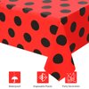 2 Pcs Ladybug Tablecloth Red Black Polka Dots Plastic Table Covers 87 x 51 Inches Ladybug Themed Party Decorations for Ladybug Theme Party Supplies