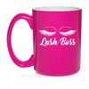 Daylor Lash Boss Makeup Lash Extension Artist Ceramic Coffee Mug Tea Cup Gift (15oz Hot Pink)
