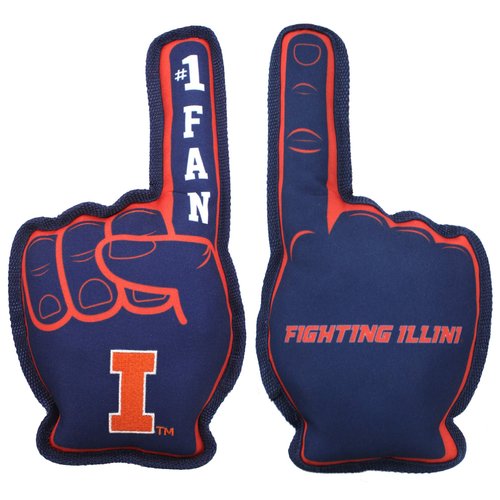 Pets First NCAA Illinois Fighting Illini #1 Fan Toy. Best Sports Dog Toy with Double Stitched Trim and Tough Nylon Material Filled with Chewable Polyfil and Inner Squeaker