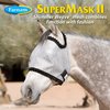 Farnam SuperMask II Shimmer Weave Mesh Horse Fly Mask Without Ears, Eye Protection from Insect Pests, Soft Silver Mesh with Black Plush Trim, Horse Size