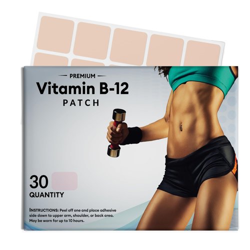 VitaPatch Vitamin B12 Patch for Energy Plus – 30 Count Vitamin B12 Patches – B12 Vitamins with Methylcobalamin & Guarana