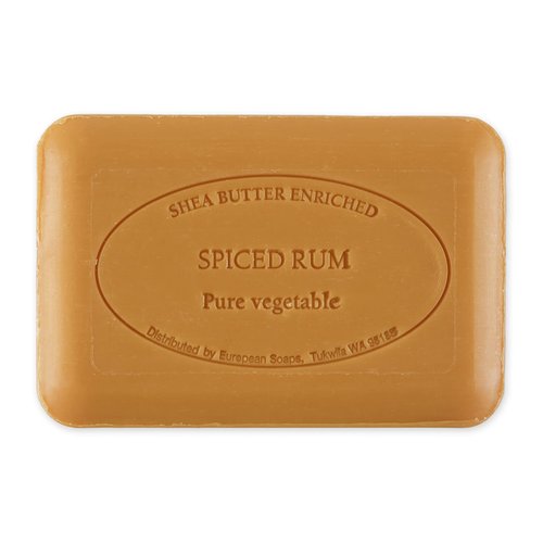 Pre de Provence Artisanal Soap Bar, Enriched with Organic Shea Butter, Natural French Skincare, Quad Milled for Rich Smooth Lather, Spiced Rum, 8.8 Ounce