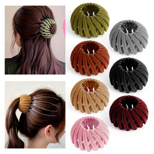 Aweoisa 7PCS Women's Hair Accessories, Bird Nest Magic Hair Clip with Hair Bun Clips