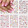 6 Sheets Cute Nail Art Stickers Decals Self Adhesive Nail Art Supplies Kawaii Nail Decals Cute Cat Nail Designs Charms Cartoon Nail Stickers for Women Girls DIY Manicure Decorations