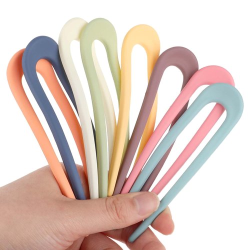 8pcs French Hair Forks U Shaped Updo Hair Pins Clips for Thin Thick Hair 4.52 Inch Classic 2 Prong Bun Hair Sticks Flexible Durable Styling Hair Pins Vintage Hairstyle Accessories for Women Girls