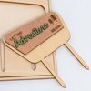ZAIBIANHAO Let the Adventure Begin Wooden Cake Topper,Natural Adventure Themed Camping Decorations for Baby Shower,Happy Camper Decor,Camping Birthday Party Supplies (camper cake topper)