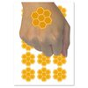 Bee Honeycomb Solid Temporary Tattoo Water Resistant Fake Body Art Set Collection - 54 1" Tattoos (1 Sheet)