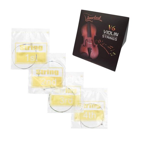 Imelod Violin strings Universal Full Set (G-D-A-E) violin Fiddle String Strings Steel Core Nickel-silver Wound with Nickel-plated Ball End for 4/4 3/4 1/2 1/4 Violins