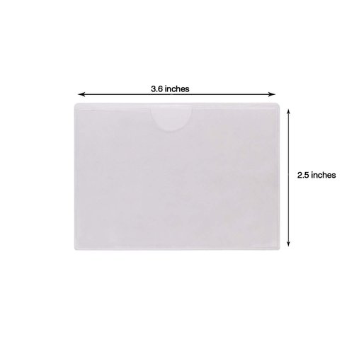 Tupalizy 20PCS Self-Adhesive Index Card Pockets with Top Open for Loading Clear Plastic Business Card Label Holders Sleeves for Labeling Marking Storage Bins Boxes Organizing Pictures(3.6x2.5 Inches)