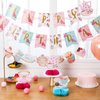 Panelee Tea Party Birthday Decorations for Women with Floral Tea Happy Birthday Banner and Floral Teapot Centerpieces Tea Hanging Swirl Tea Party Supplies for Birthday Baby Shower Wedding Decor