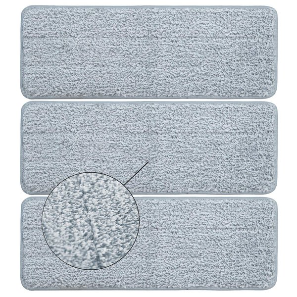 Bulletproof Microfiber Mop Replacement Heads - Washable Pads for Floor Cleaning Compatible with Tethys & Most 11” - 13” Flat Squeeze Mops for Wet/Dry Mopping, Sanitizing, and Scrubbing Hardwood