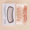 Gifiky Short French False Nails Coffin Press on Nails Nude Nails Tips Full Cover Cute Fake Nails for Women and Girls 24Pcs
