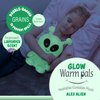 Warm Pals Scented Glow in the Dark Alien Plush, Cozy Microwavable and Freezable Plush Toys Filled with Natural Grains and Lavender, Heatable and Coolable Bedtime Comfort Weighted Stuffed Animal