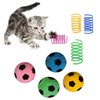 GINFH Cat Foam Ball Cat Sponge Ball Toy Cat Soccer Ball Toy (Soccer Balls&Springs)
