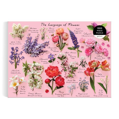 Galison Language of Flowers – 1000 Piece Puzzle Featuring A Glossary of Spring and Summer Blooms with Attributed Meanings