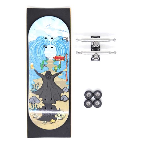 Skull Fingerboards® Drunk Moses 34mm Pro Part Upgraded Complete Professional Wooden Fingerboard Mini Skateboard 5 PLY Premium Grade Veneer with Polyurethane ABEC Bearing Wheels