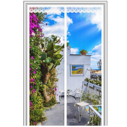 Magnetic Screen Door, Mesh Curtain Hands-Free Mosquito Net Fits Doors up to 39”x83” MAX