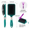 RHOS Paddle Hair Brush for Women&Men-Detangler Hair Brush with Nylon Bristlesfor Thick,Curly,Thin,Long,Wet&Dry Hair-Cushion Square Hair Brush for Detangling,Smoothing (1 Pack-Green)