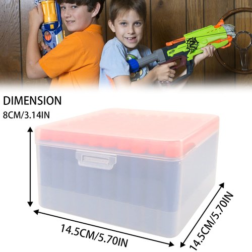 EKIND Foam Darts Neat Storage Boxes Compatible for Nerf Elite Darts or Short Dart, Easy to Collate and Carry (1 Box, 2 Tray)