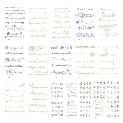 30 Sheets Waterproof Temporary Tattoos, 18 Sheets Finger And Ear Tattoo Stickers, 12 Sheets Personalized English Sentence Temporary Tattoos For Adult Women and Men.