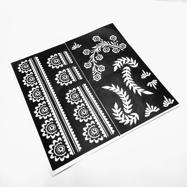 KICKWIX Tattoo Stencils kit,Temporary Tattoos Stencils Reusable Henna Tattoo kit for Hand Forearm Airbrush Tattooing Template, Indian Temporary Tattoo Stickers