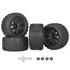 RC Station 12mm Hex RC Wheels and Tires 1/10 Scale 2.8 RC Truck Tires and Wheels for Traxxas Rustler Stampede Hoss E-Revo 2wd 4x4 vxl Tires and Wheels Redcat Riaario Amoril Tires Wheels Preglued 4PCS