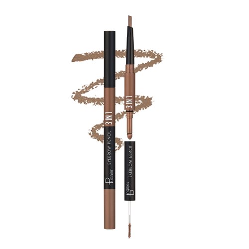 3 in 1 Eyebrow Pencil, Just One Brow Pencil to Create Your Perfect Eyebrow, Fine crafted eyebrow shape, making eyebrows dense and lively, Upgrade Design (Brown)
