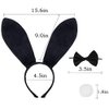UJLN Women's Bunny Accessory Set Rabbit Ear Headband Collar Bow Tie Rabbit Tail for Easter Costume Cosplay Accessories for Adult Children-3Pack