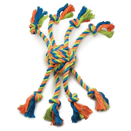 Grriggles Mighty Bright Tug Rugged Rope Dog Chew Toy, Rope Man-12"L
