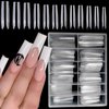 240pc XL Clear Square Acrylic Nail Art Tips Full Cover Extra Long Square Curve Fake Nails 10 Size with Case for Gel Nail Extension Fingernails Designs (XL Square)
