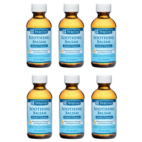 De La Cruz Soothing Balsam (Balsamo Tranquilo) Massage Oil - No Preservatives or Artificial Colors - Made in USA - 2 FL OZ (6 Bottels)