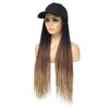 Yunkang Baseball Cap Wig Hat Wig with Synthetic Small Box Braiding Hair Extensions Attached for Black White Women Girls 24inch Long Ombre Braids Wig Black Brown Light Brown(B-53)