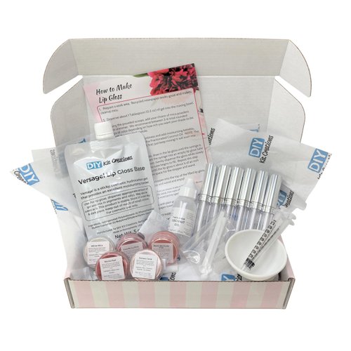 DIY Kit Creations Lip Gloss Making Kit (Standard Kit, 6 Tubes)
