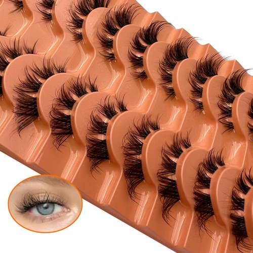 False Eyelashes Cluster Lashes Natural Look C Curl 6-16mm Wispy Eyelash Extensions Clear Band Cat Eye Lashes Clusters Strip Lashes Pack 10 Pairs by TIMELABS