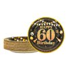 LDFDRT Party Paper Plates 60th Birthday Decorations 50 Pcs 7" Black Gold Birthday Plates Tableware Set Happy Birthday Party Supplies