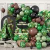 Camouflage Balloon Arch Kit,Camo Drak Green Avocado Green Black Balloons for Boys Kids Soldier Birthday Hunting Party Camping Jungle Safari Theme Baby Shower Party Decorations