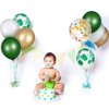 65 Pieces Jungle Safari Theme Balloons Green White Latex Balloons Palm Leaves Balloon Confetti Balloons with Balloon Arch Kit for Kids Boys Jungle Safari Birthday Baby Shower Decorations