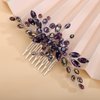 Rumtock Purple Rhinestones Beads Silver Hair Comb Side Headpiece for Wedding Brides Women Girls Handmade Hair Accessories (Purple)