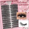 Fluffy Lash Clusters C Curl False Eyelashes Left & Right Cluster Eyelash Extensions 182 PCS Natural Individual Lashes 3D Wispy Lash Clusters 12-16mm DIY At Home Beginner Friendly, by Anforlin