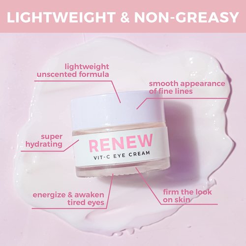 Teami Renew Eye Cream - Facial Skin Care Products - Under Eye Cream for Dark Circles and Puffiness Treatment for Women - Eye Cream Anti Aging Bags & Dark Circle Brightening with Niacinamide & Vit-C