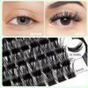 Bodermincer Lash Clusters D Curl Black/Light Brown/Dark Brown/Black Brown 10-12-14/12-14-16/16-18-20mm Mixed Lash Clusters Kit For Beginner (M01# 12-14-16mm Mixed)