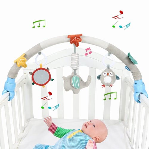 Pau1Hami1ton Baby Stroller Arch Toys, Car Seat Toys,Bouncer Toy Bar/Mobile for Bassinet,Adjustable Baby Hanging Toys Fit for Crib Bed,Stroller,Car Seat,Baby Gifts.S-19(Elephant)