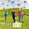 Vinsot 36 Pieces Army Parachute Toy Parachute Flying Toys Action Figures Toy Hand Throwing Army Men Toy Figures No Battery Throwing Toys for Present Teens Boys Outdoor Games (Solid Color Style)