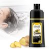 Natural Hair Dye Shampoo – Colors Hair in Minutes–Long Lasting Hair Color–Ammonia-Free Professional Argan Oil Hair Dye Color Shampoo 500 ML: Instant Fast Acting Long Lasting Signature (Black # 2)
