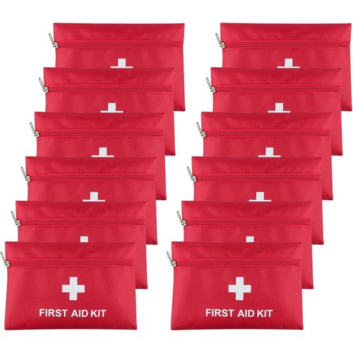 AOUTACC 12 Pack Mini First Aid Kit Empty Bag, Travel Empty First Aid Kit Pouch Bag for Emergency at Home, Office, Car, Outdoors, Boat, Camping, Hiking(Bag Only)